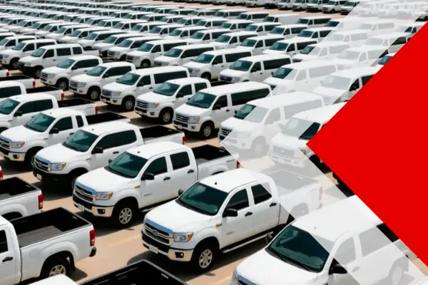 Large fleet of vehicles